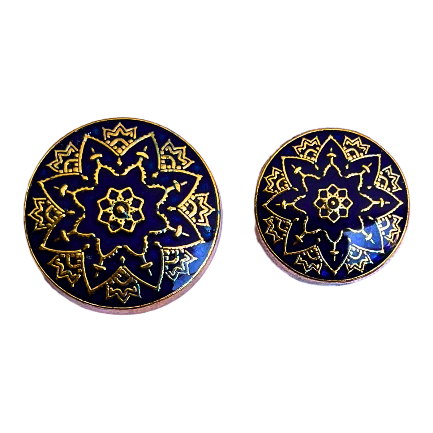 Blue and Golden Designer Metal Buttons