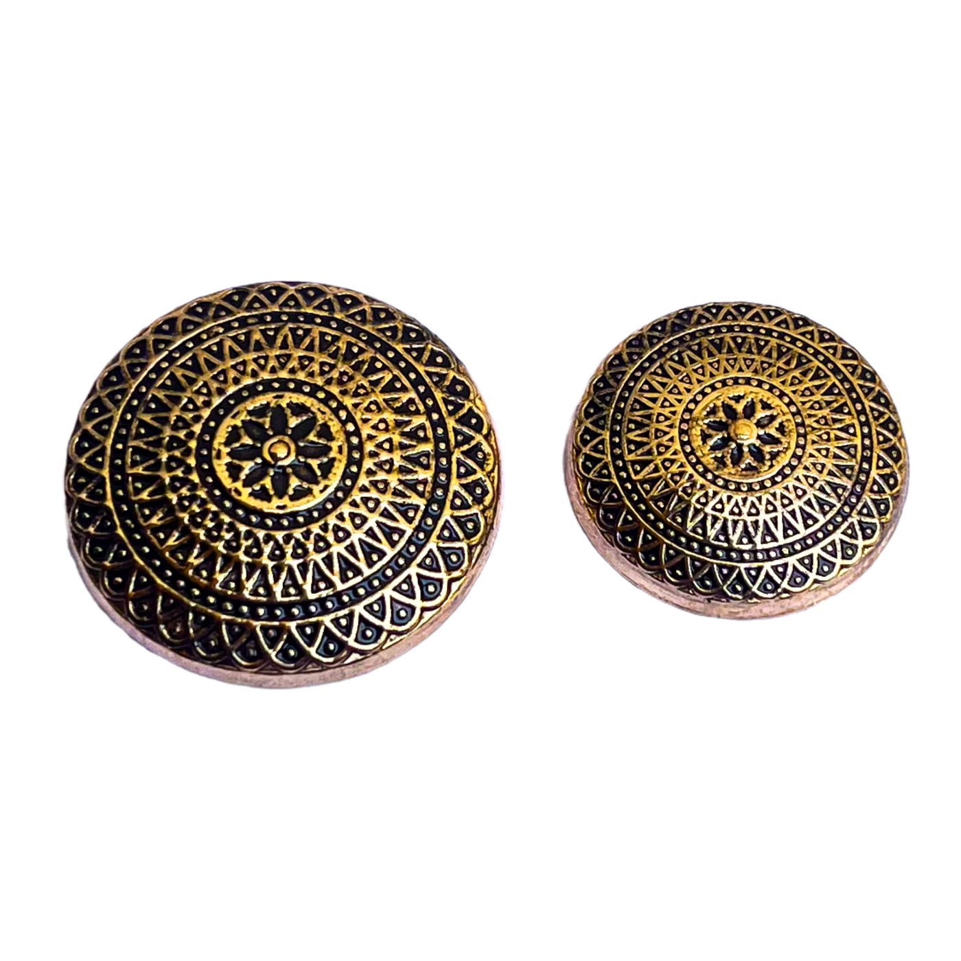 Black & Golden Color Elegant Traditional Designer Round 1 Hole Metal Buttons