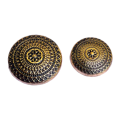 Black & Golden Color Elegant Traditional Designer Round 1 Hole Metal Buttons