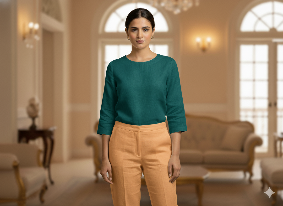 पीच शुद्ध लिनन कपड़ा - 60 ली