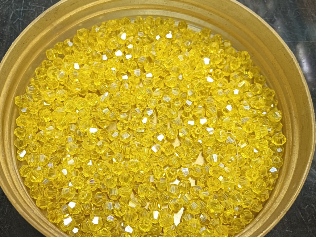 Yellow Lustre Bicone Crystal Glass Beads