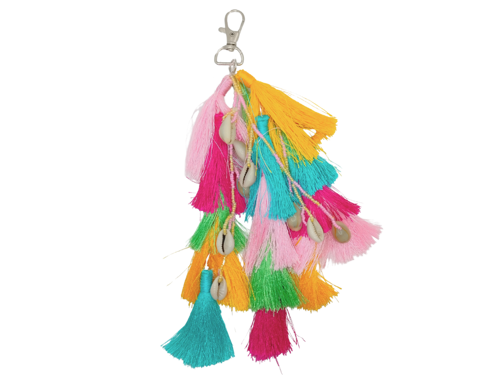 Multicolor Thread with Shells Tassel