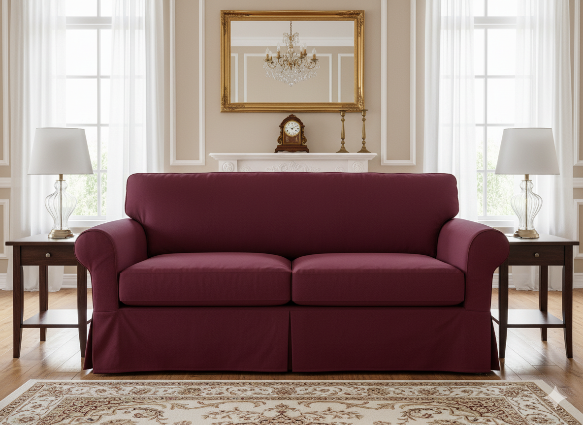 मैरून सादा भारी सूती कैनवास कपड़ा