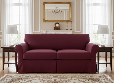 मैरून सादा भारी सूती कैनवास कपड़ा