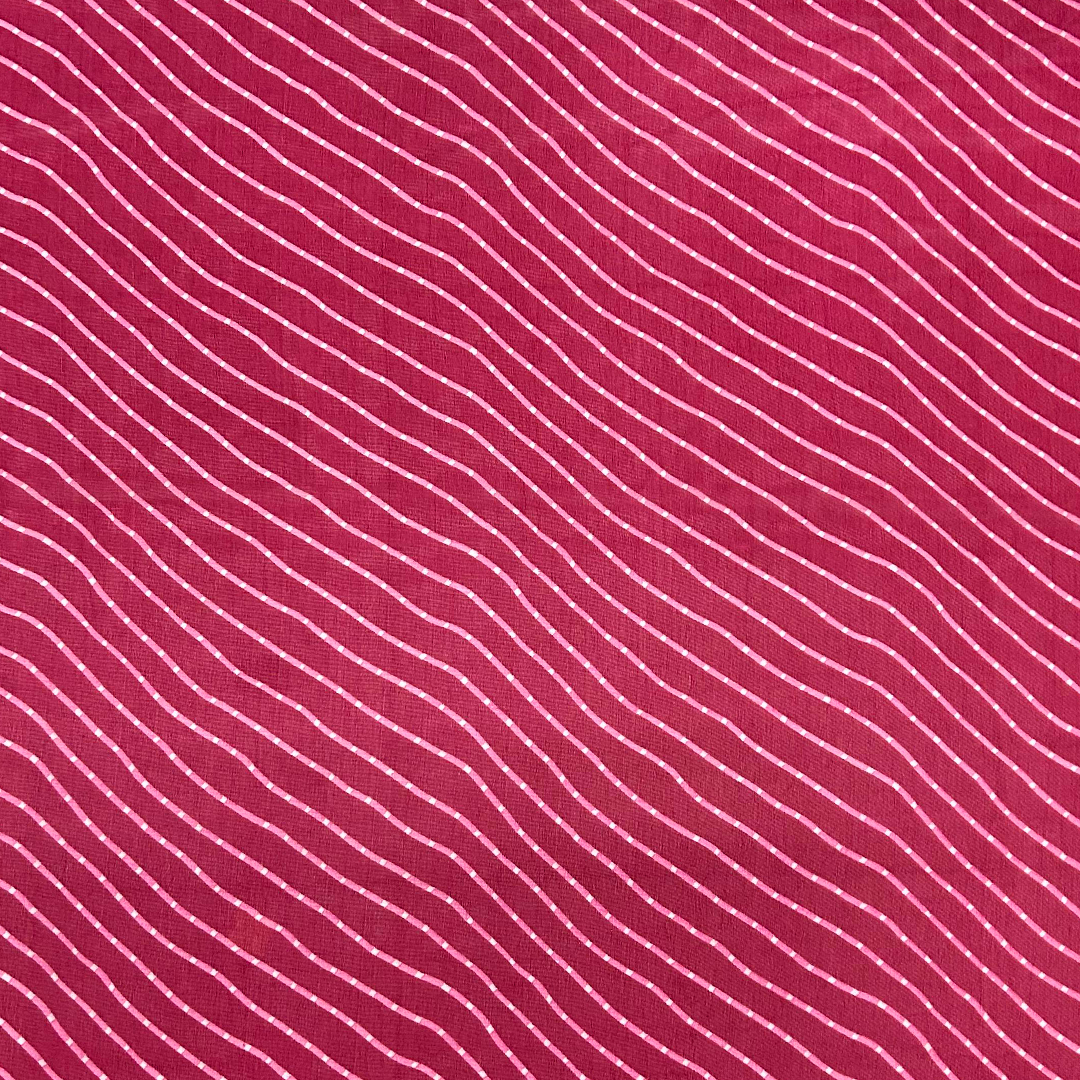 Pink Stripes Printed Georgette Fabric (Wholesale)