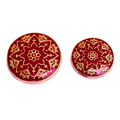 Red and Golden Designer Metal Buttons