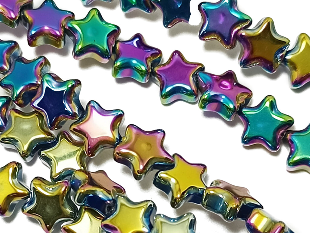 Multicolor Star Shaped Designer Glass Beads