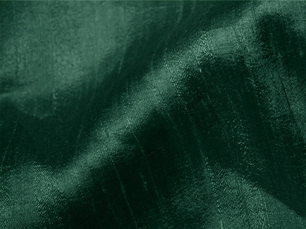 Bottle Green Plain Bangalore Raw Silk Fabric  (Wholesale)