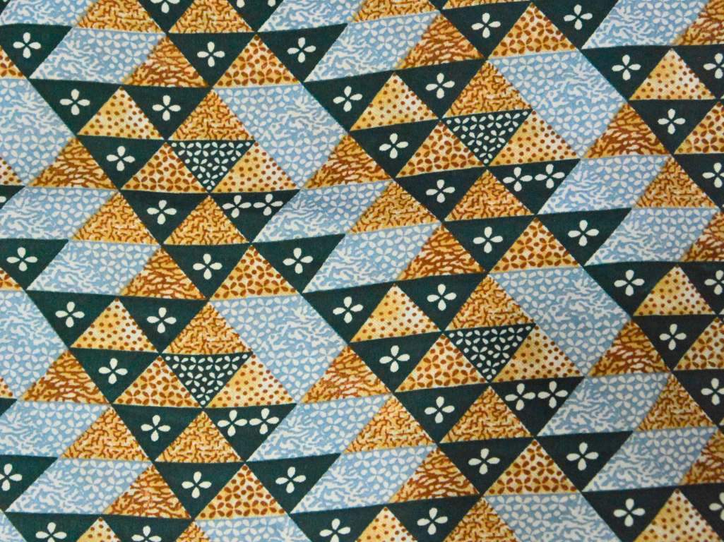 Dark Green Tringular Digitally Printed Butter Crepe Fabric
