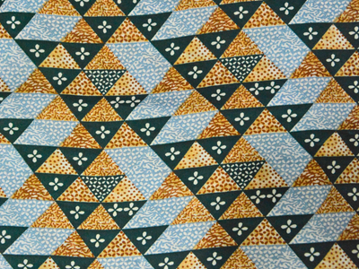 Dark Green Tringular Digitally Printed Butter Crepe Fabric