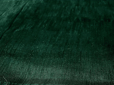 Bottle Green Plain Bangalore Raw Silk Fabric  (Wholesale)