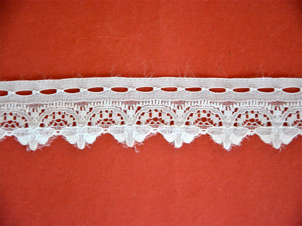 White Dyeable Pattern 43 Cotton Net Lace