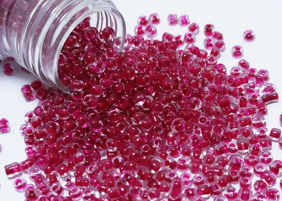 Dark Red Inside Dyed Round Rocailles Glass Seed Beads (Wholesale)