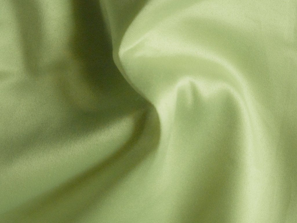Pastel Muted Olive Green Plain Malai Satin Fabric (Wholesale)