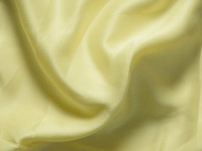 Pastel Lemon Yellow Plain Malai Satin Fabric (Wholesale)