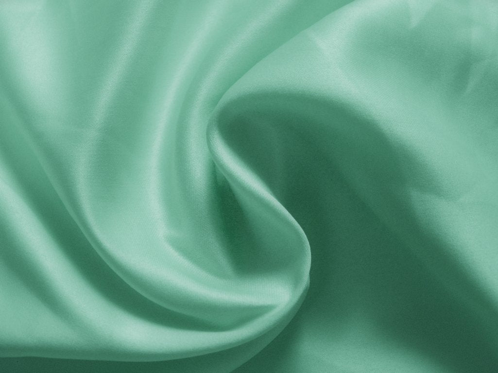 Pastel Mint Green Plain Malai Satin Fabric