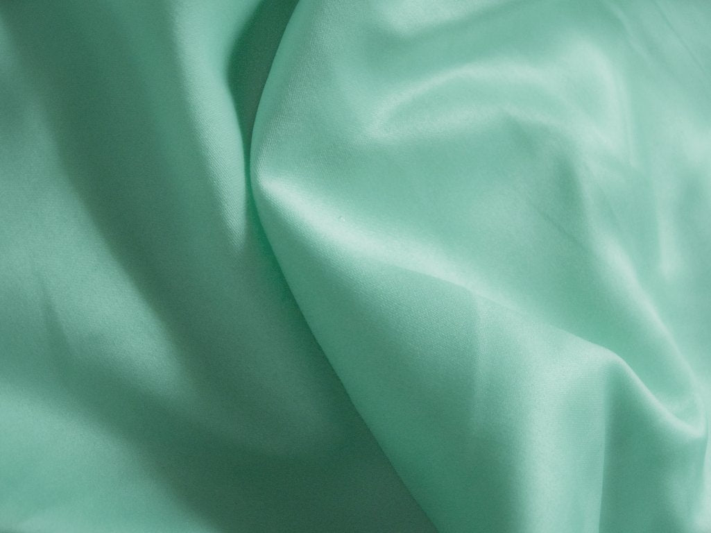 Pastel Mint Green Plain Malai Satin Fabric