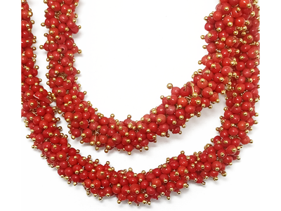 Red Glass Loreal Beads