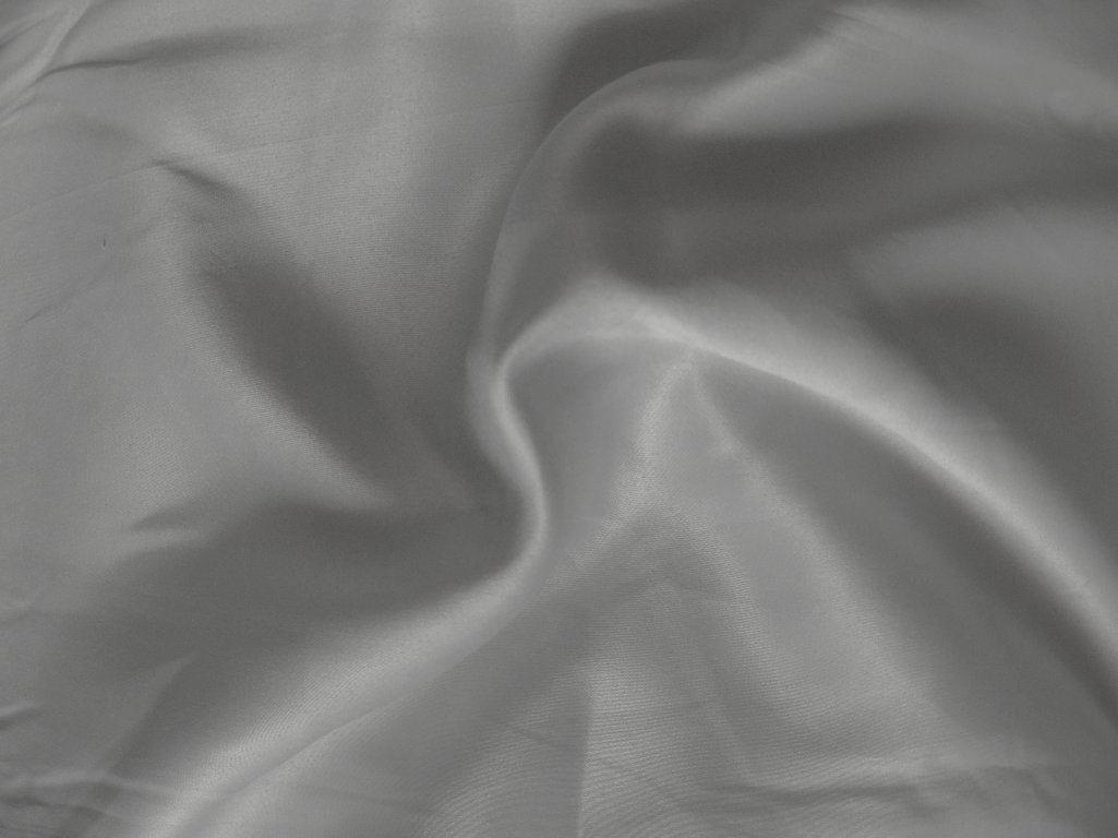 Pastel Light Gray Plain Malai Satin Fabric (Wholesale)
