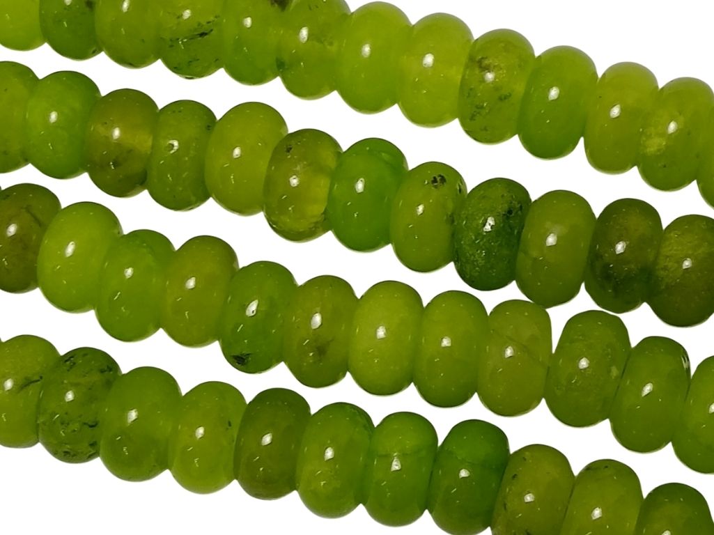 Bright Green Circular Natural Stone Beads