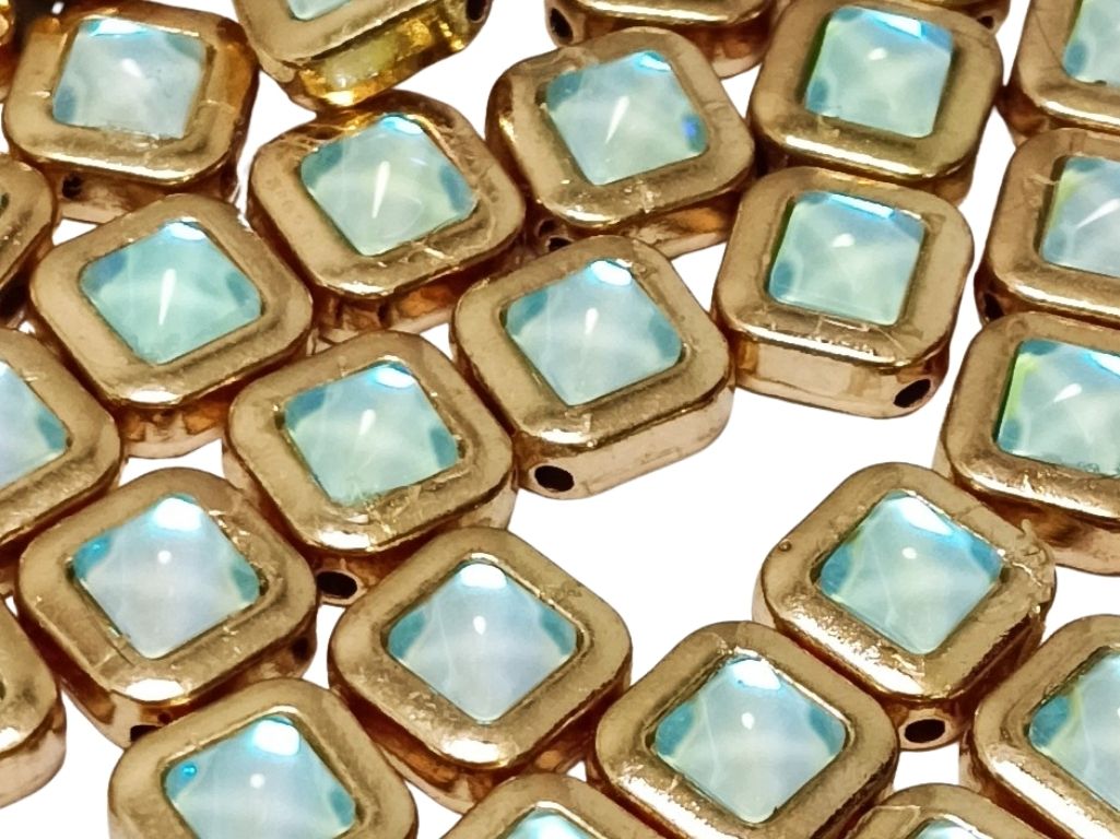 Sky Blue Square Metal Charms