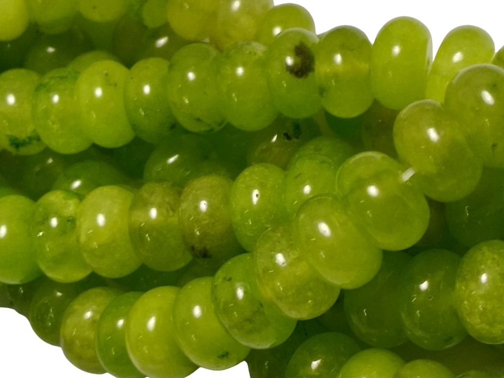 Bright Green Circular Natural Stone Beads