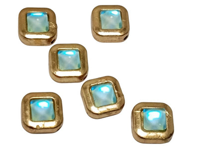 Sky Blue Square Metal Charms