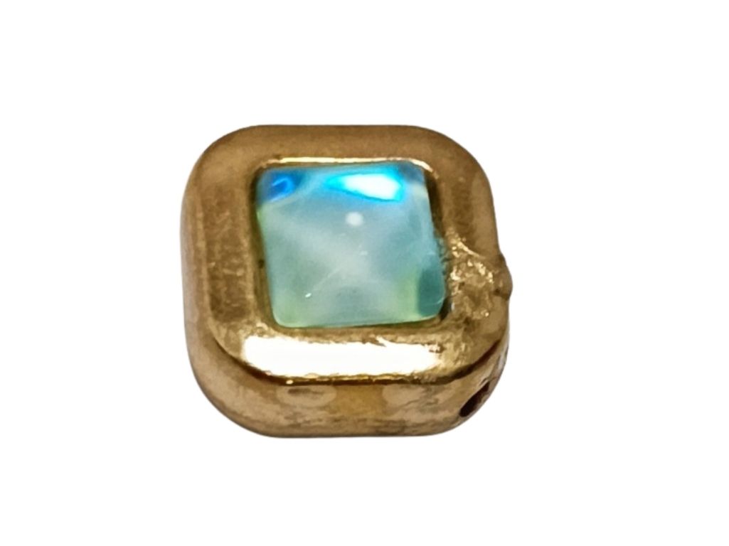 Sky Blue Square Metal Charms