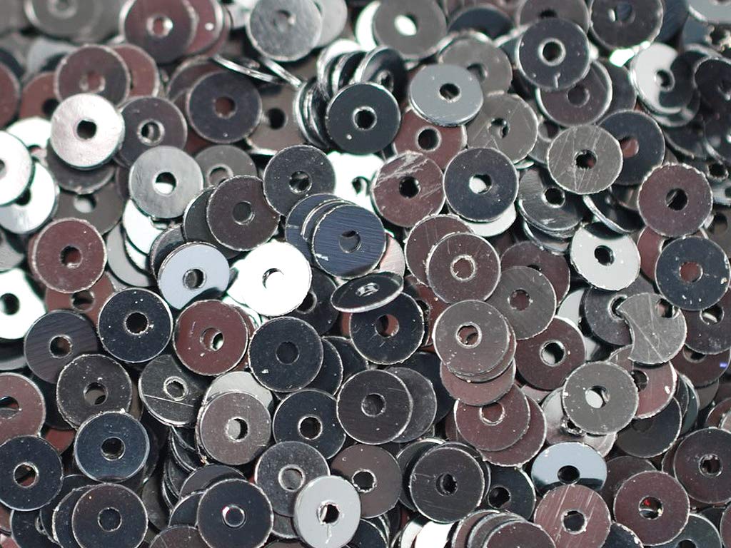 Silver 1 Hole Circular Plastic Sequins (1809424318498)