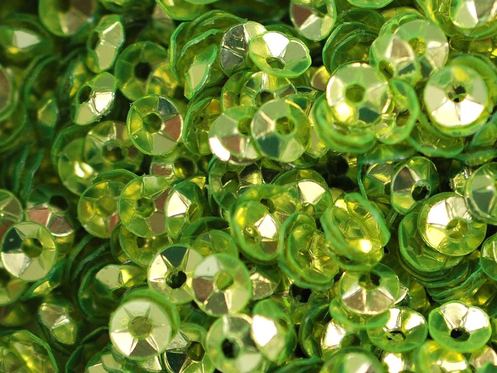 Green Lustre 1 Hole Bowl Shape Plastic Sequins (1809424678946)