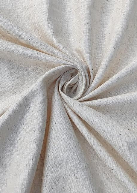 Off White Plain Dyeable Khadi Cotton Fabric