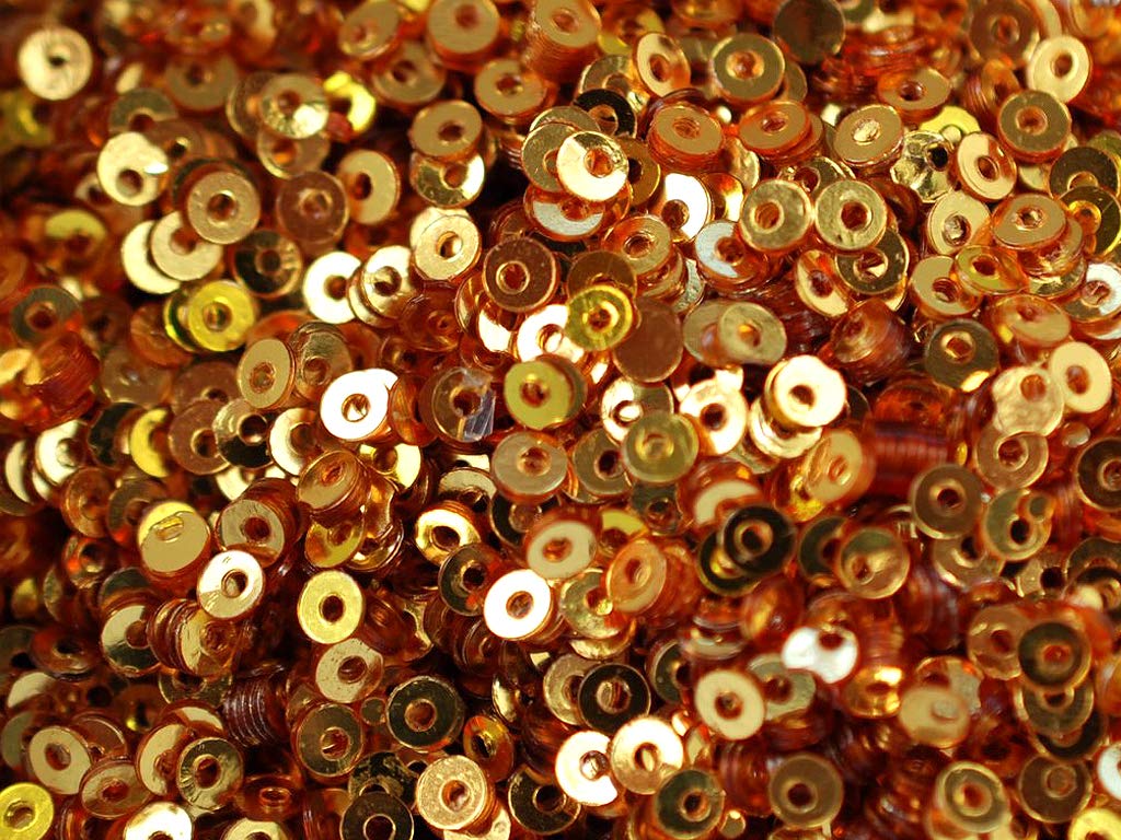 Bronze Golden 1 Hole Circular Plastic Sequins (1809424220194)