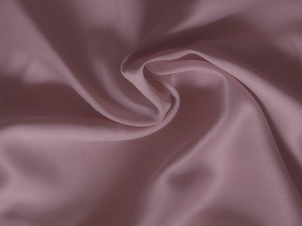 Pastel Dusty Pink Plain Malai Satin Fabric (Wholesale)