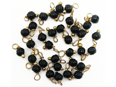 Black Glass Loreal Beads