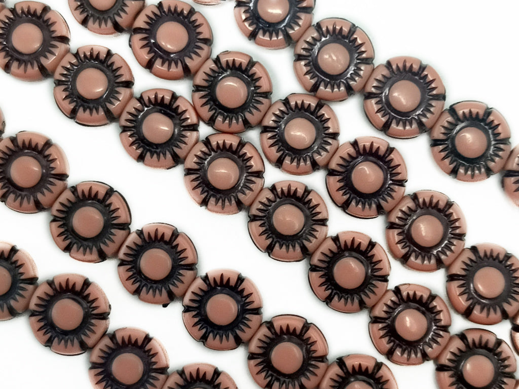 Brown Flower Plastic Bunch Beads