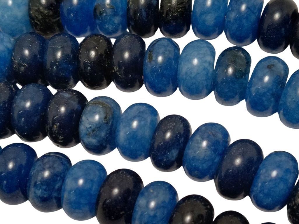 Sea Blue Circular Natural Stone Beads