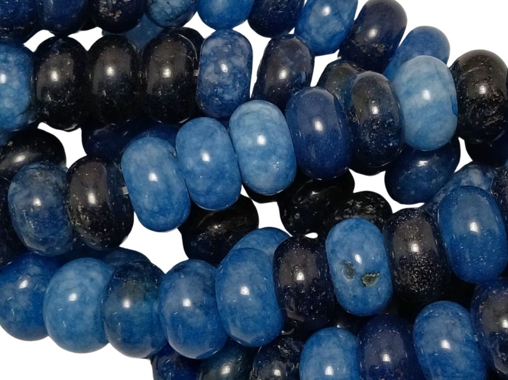 Sea Blue Circular Natural Stone Beads
