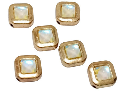 White Square Metal Charms