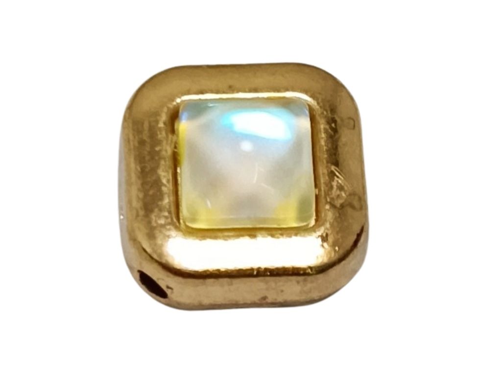White Square Metal Charms