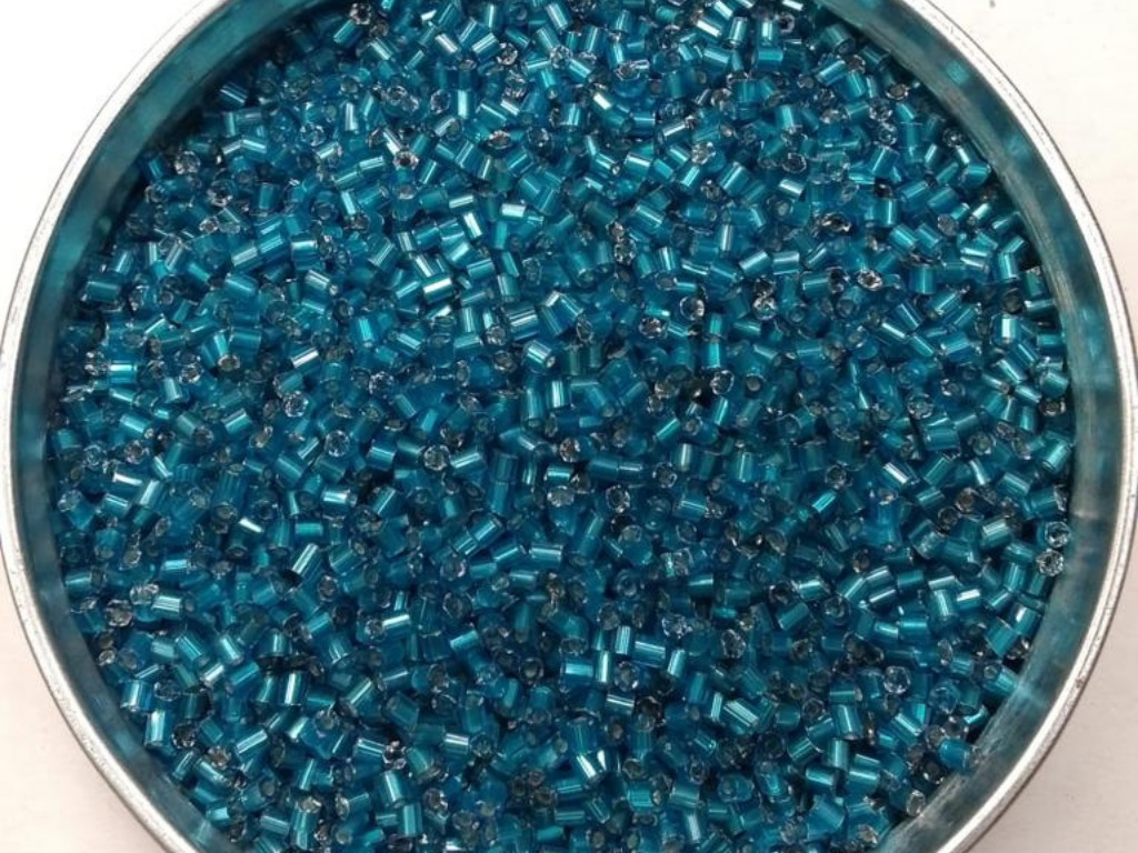 Teal Blue Silverline 2 Cut Glass Seed Beads- 2 mm (Wholesale)