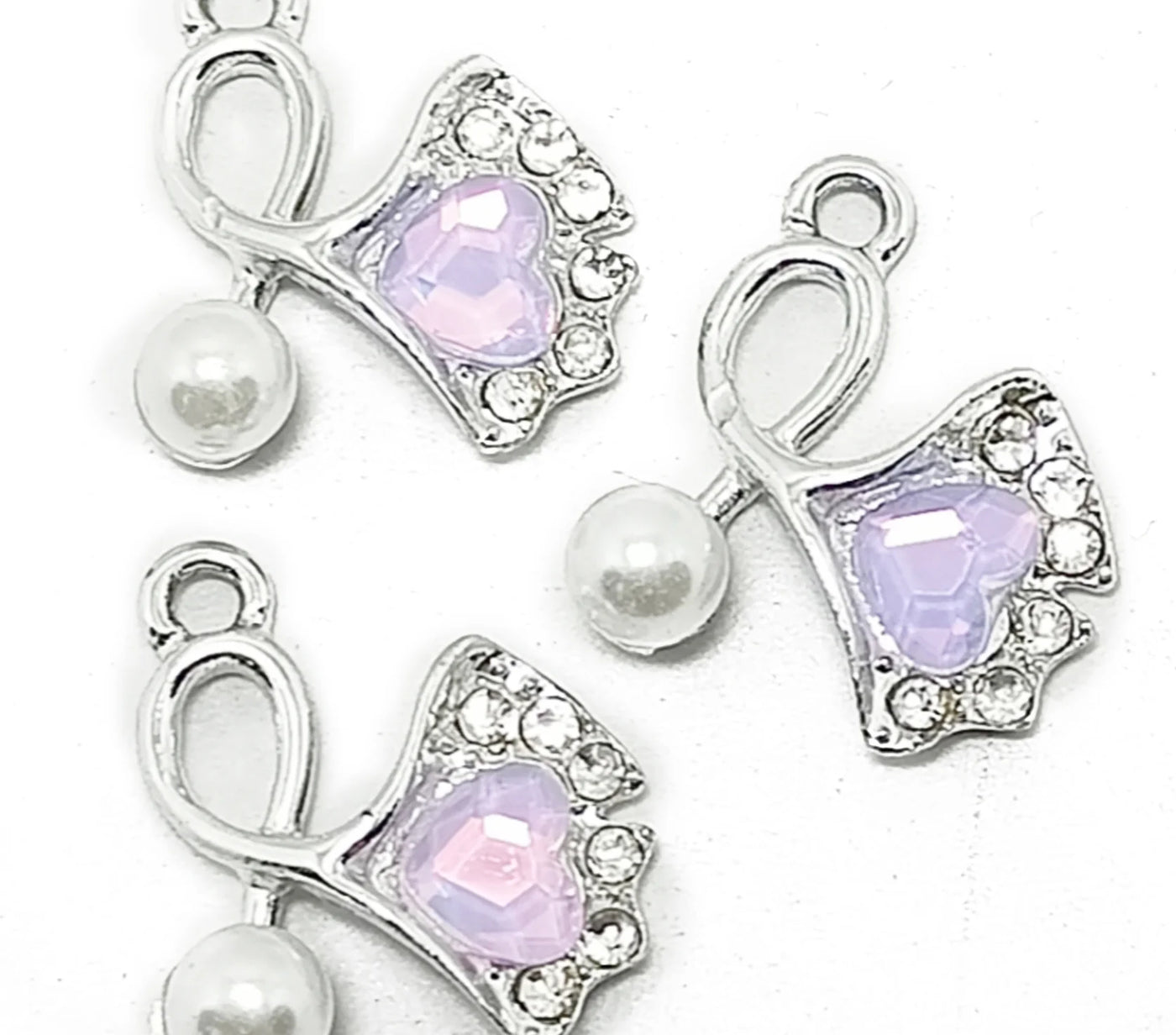 Pink & Silver Assorted Designer Silver Charms