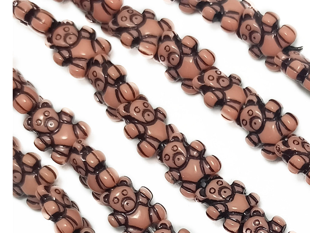 Brown Teddy Bear Plastic Bunch Beads