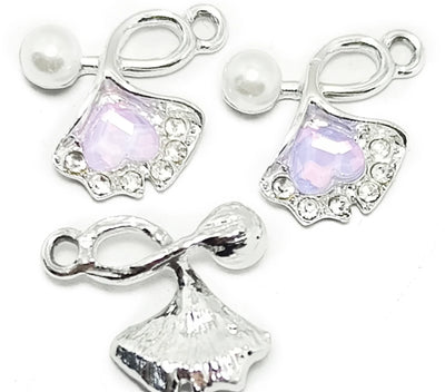 Pink & Silver Assorted Designer Silver Charms