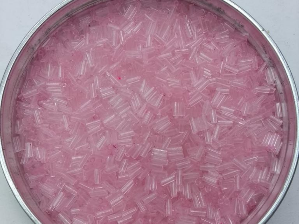 Pastel Pink Transparent Pipe Glass Seed Beads- 4.5 mm