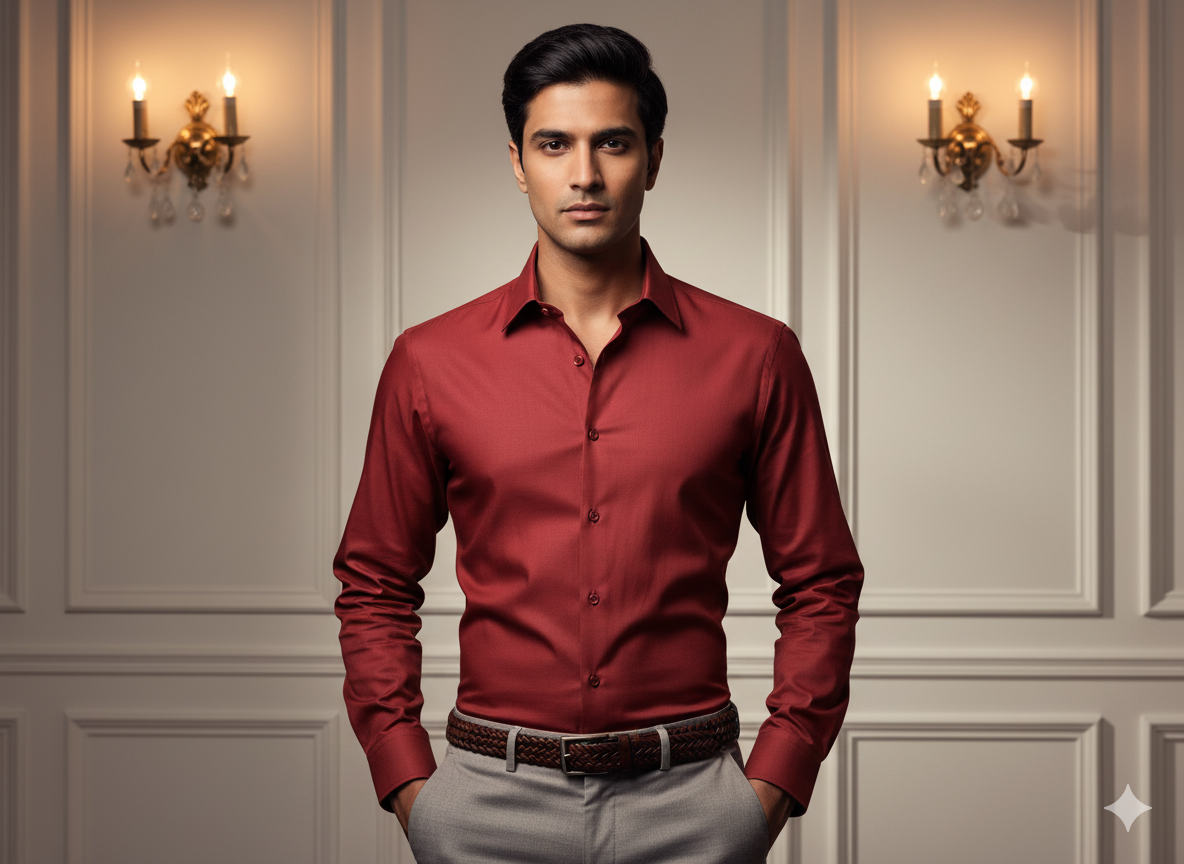 मैरून प्लेन ग्लेज्ड कॉटन फ़ैब्रिक (थोक)