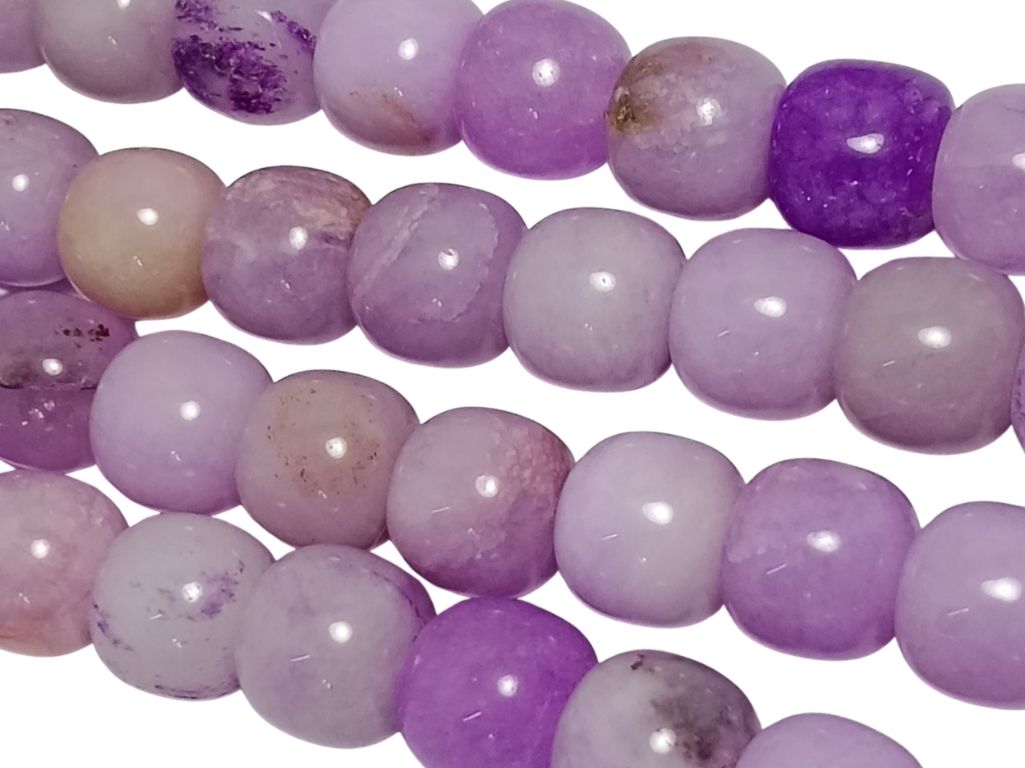 Purple Circular Natural Stone Beads