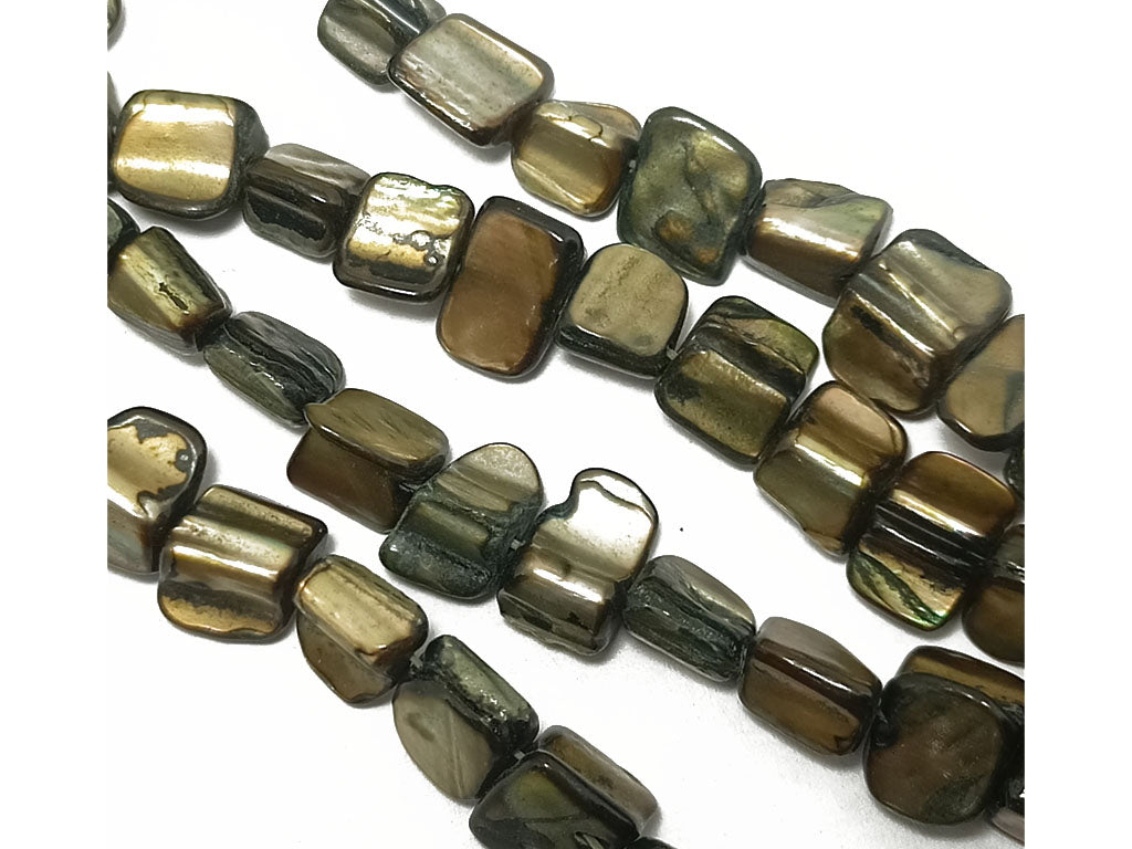 Black Rectangular Uneven Shell Beads