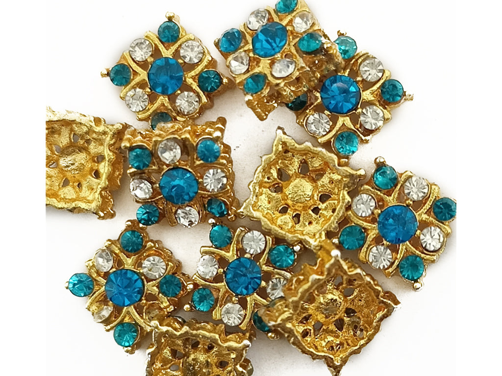 Multicolor Square Kundan Stone