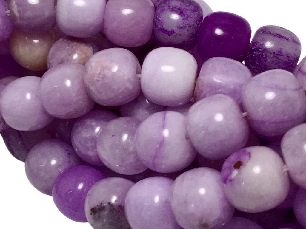 Purple Circular Natural Stone Beads