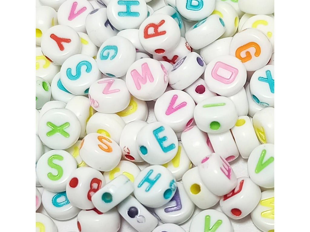 Multicolor Alphabet Acrylic Beads